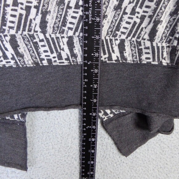 Prana Sweater Women's Medium Gray White Graceful Wrap Cardigan USA Made Breathe - Picture 8 of 11